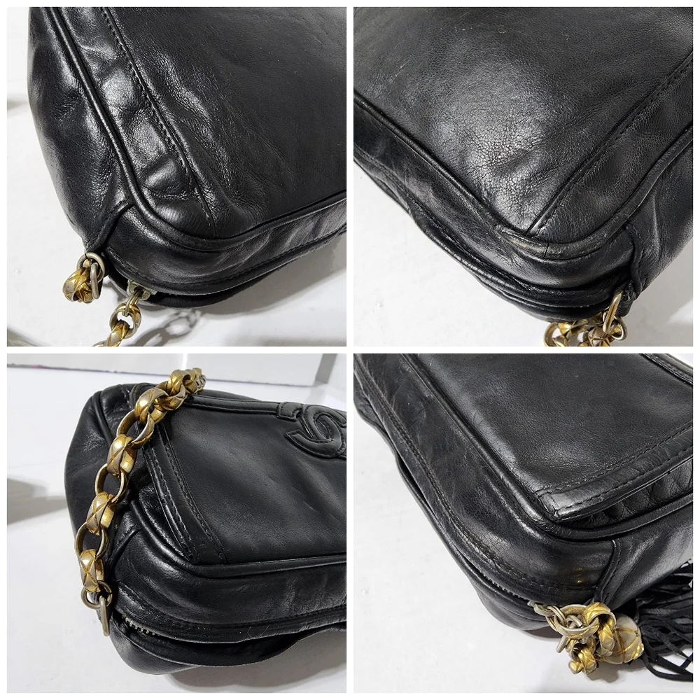 Chanel Lambskin Vintage Mini Fringe Camera Bag Black - Picture 15 of 15